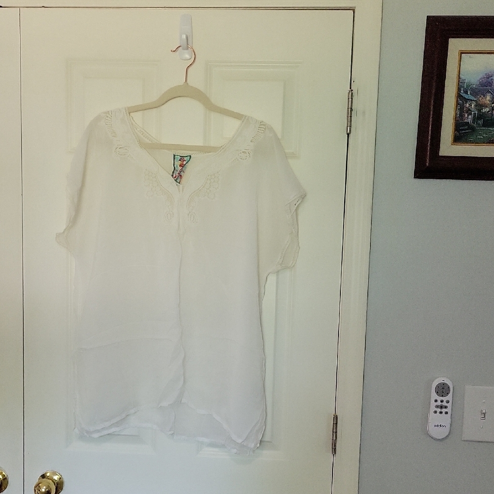 Johnny Was Blouse In White Size XXL